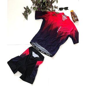 JPJPOJPO Cycling Jersey Set Bike Riding Wear 5D Padded Shorts & Quick-Dry Shirt